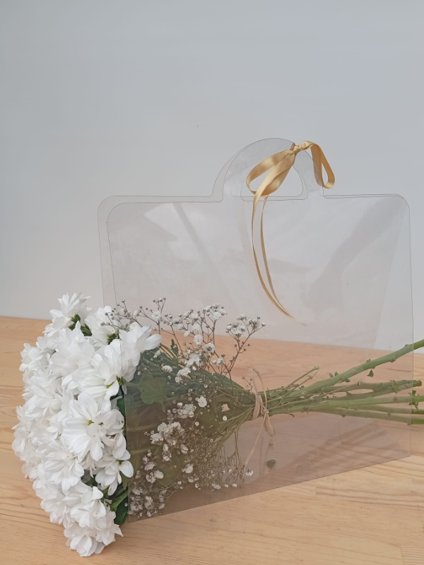  Manavgat Çiçek Siparişi - Şeffaf Çantalı Papatya Demeti 